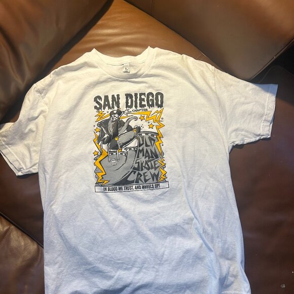 Old Man Skate Crew - San Diego Chapter Vintage Skateboard T-Shirt - Picture 1 of 3